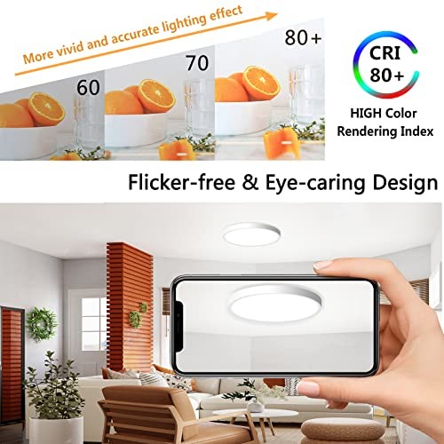 2PACK LED Flush Mount Ceiling Light Fixture, 9inch Modern LED Ceiling 2Pack