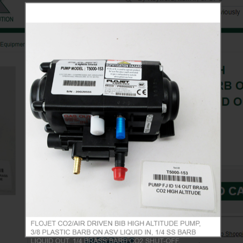 FLOJET CO2/AIR DRIVEN BIB HIGH ALTITUDE PUMP