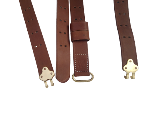 U.S. Springfield Rifle WWI 1907 Pattern Leather COPPER Sling TAN RIA