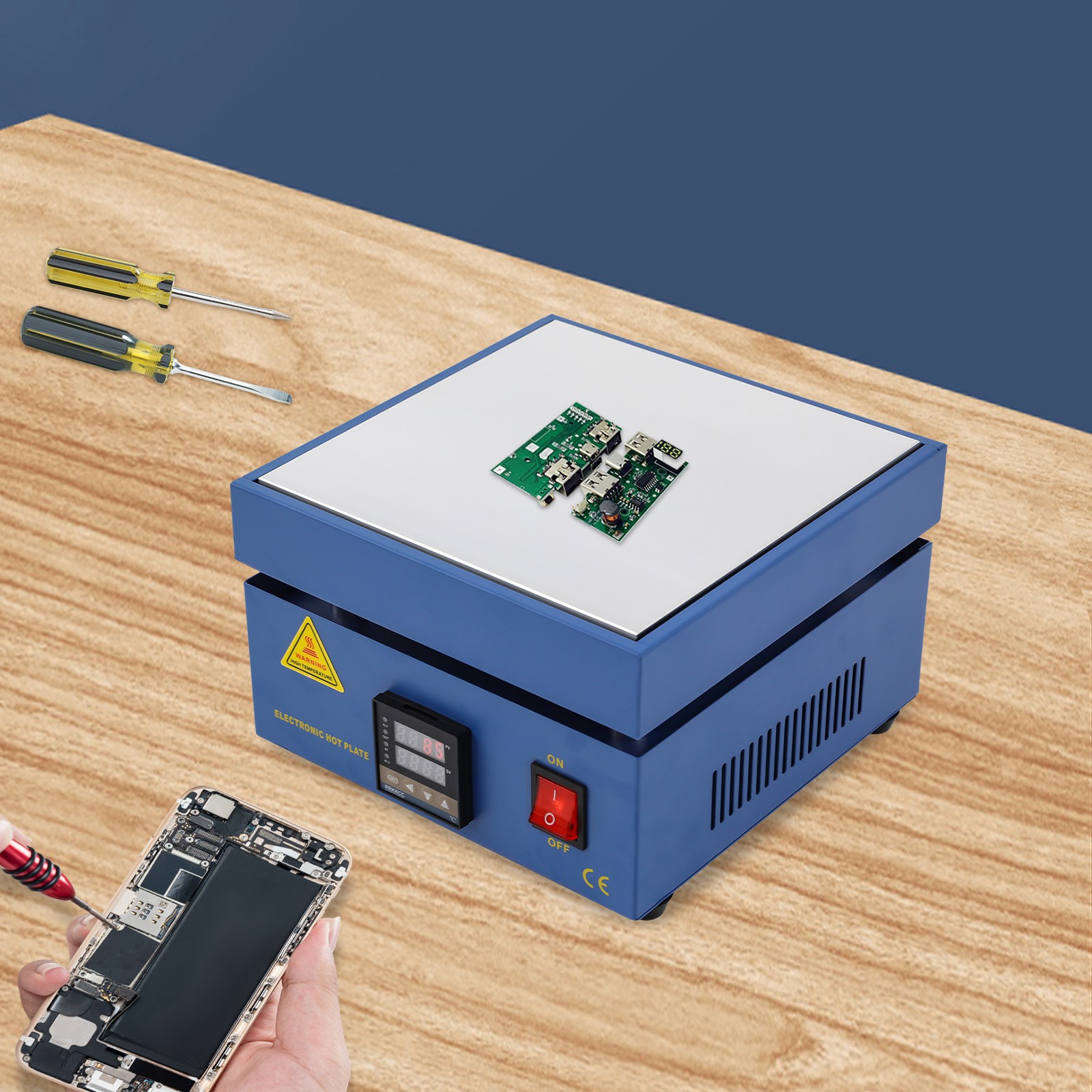 Hot Plate 752°f 850w Electric Soldering With Led Display For Pcb Rework