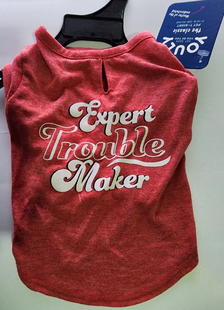 YOULY Expert Troublemaker Dog Tee, Small