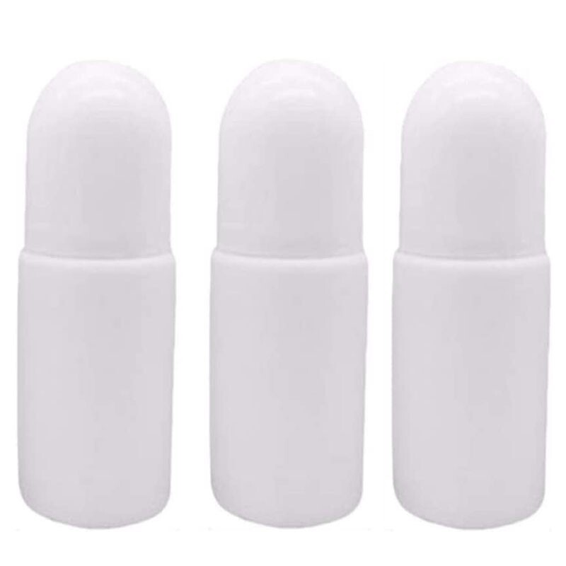 3 Pcs Refillable Roll On Bottles Empty Plastic Rollerball Bottles Dispenser 50ML