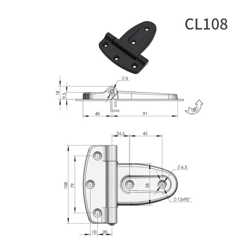 T-Strap Hinges Gate Strap Hinge Rustproof Gate Door Barn Gate Hinges
