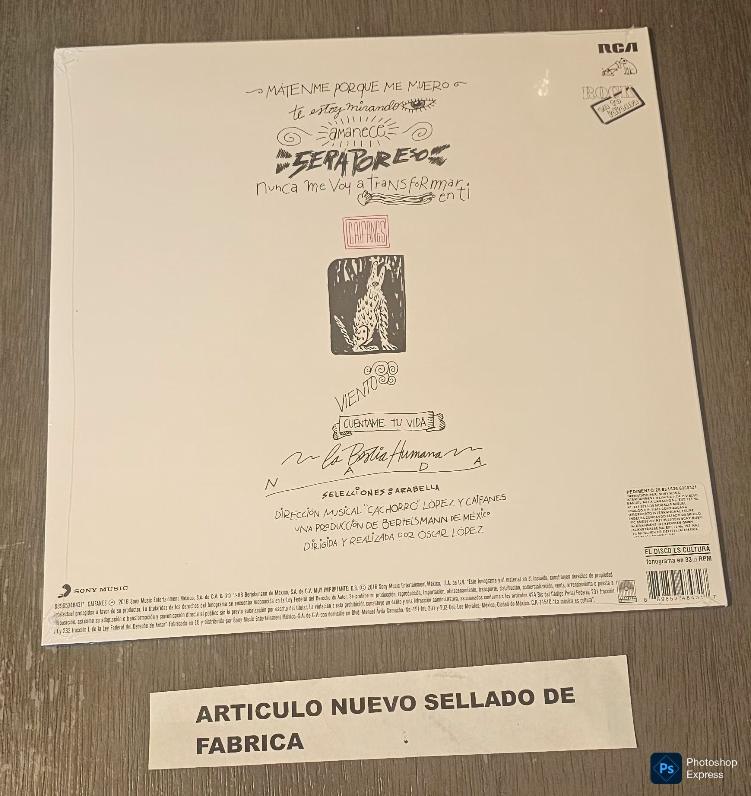 CAIFANES LP VINYL 2016. BRAND NEW, SEALED, Free USA shipping