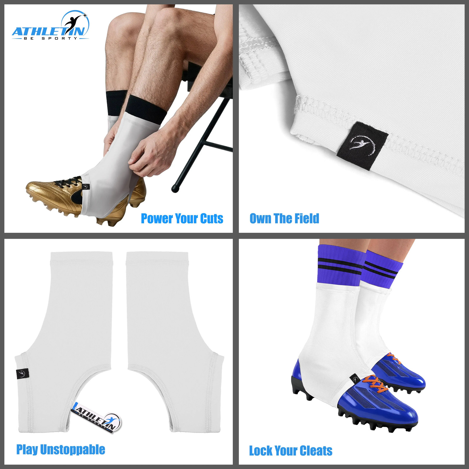 Football Cleats Cover Shoe Spats by Athletin Be Sporty - Pair