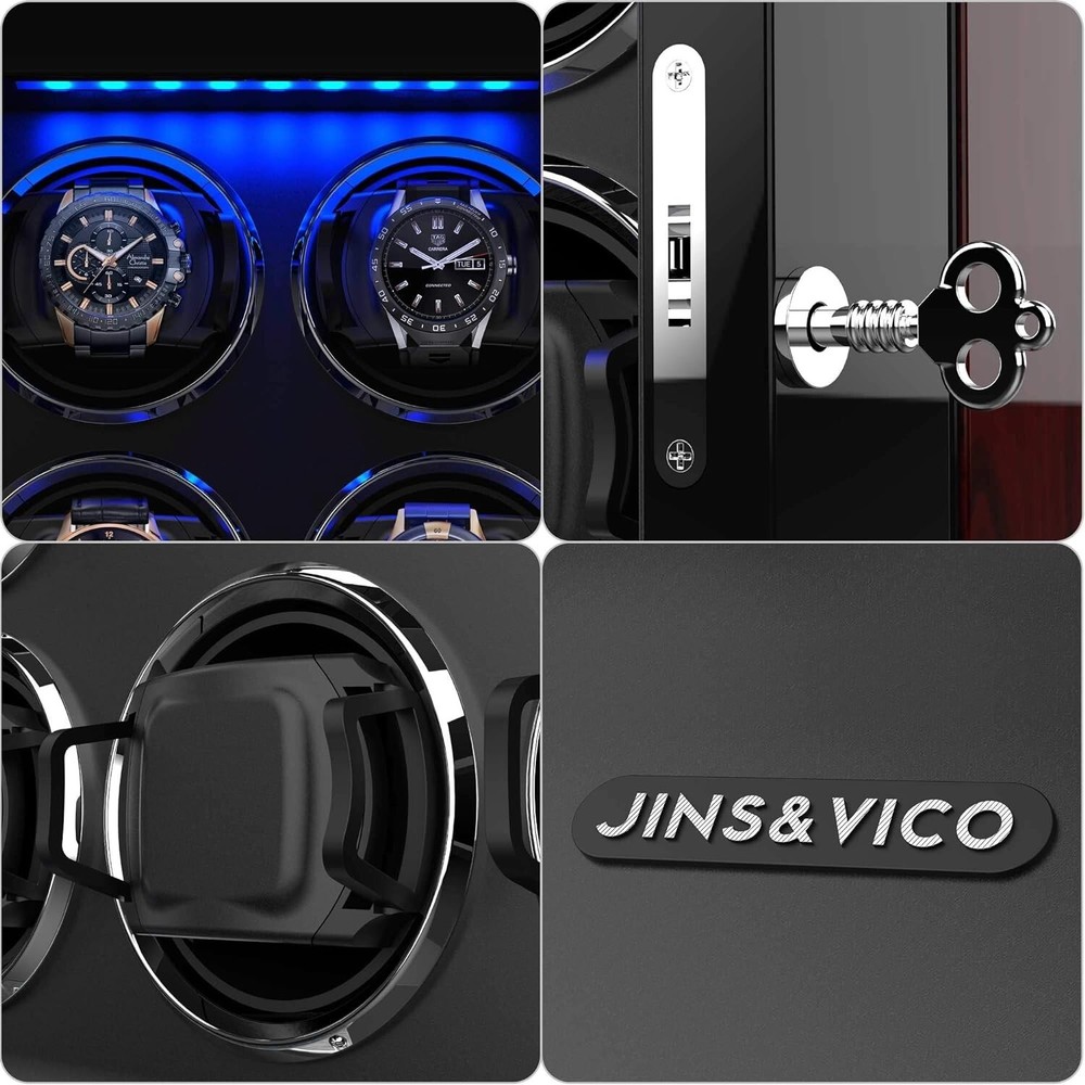 Winding Machine 8 Winding Machine Automatic LCD/LED Black Luxury Case JAPAN NEW