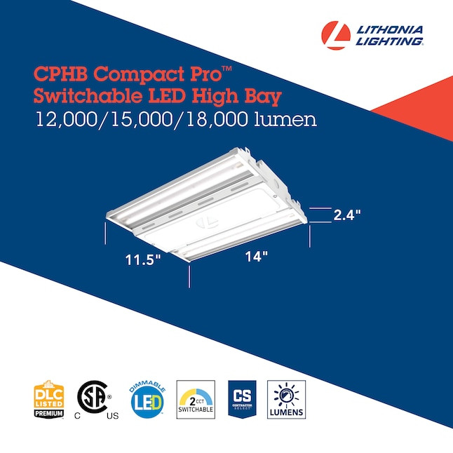 15.27-in x 11.5-in 1-Light 18000-Lumen Adjustable-Lumen 5000 K High Bay White