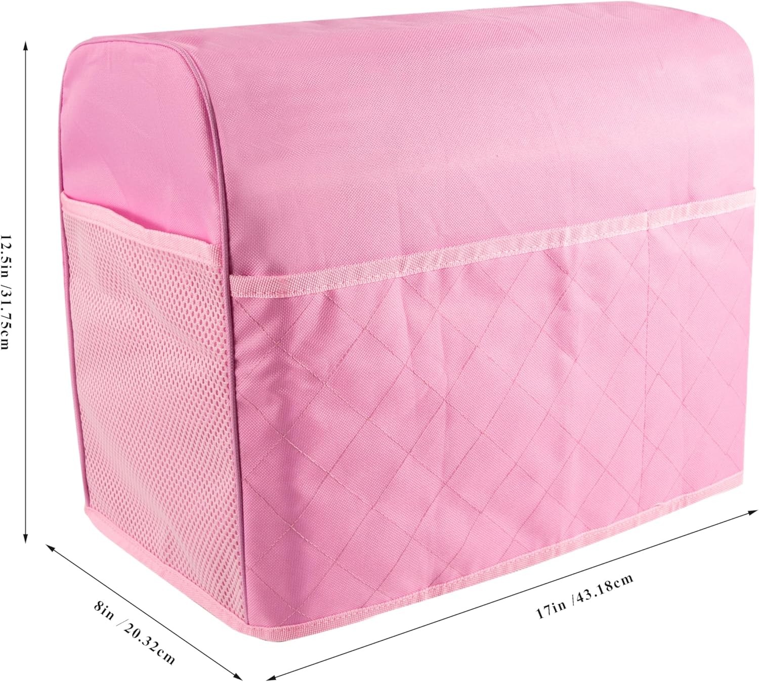 Portable Pink Sewing Machine Carrying Case with Front Pocket for Accessories