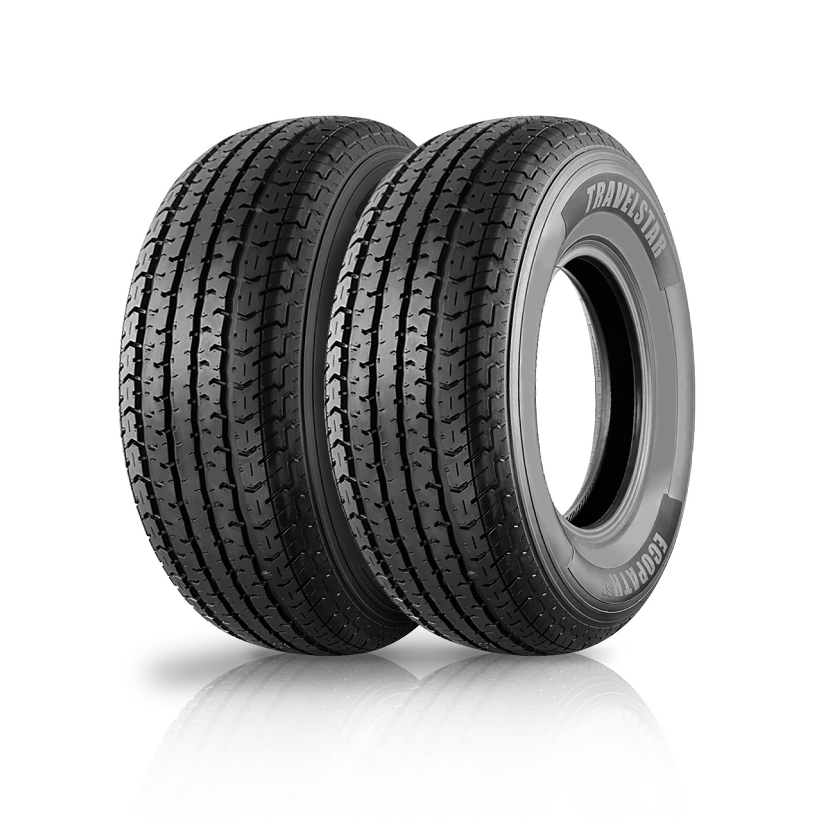 Set of 2 Travelstar Ecopath ST225/75R15 10 Ply 117M Load E Radial Trailer Tire