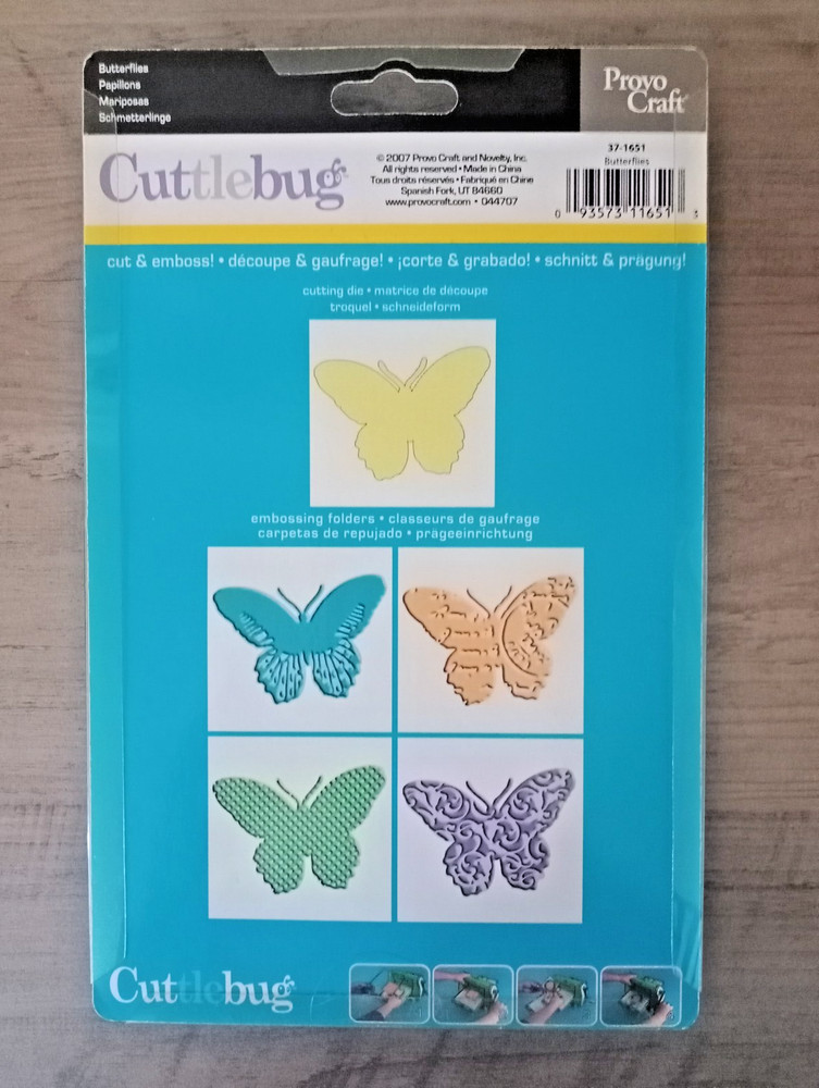 CuttleBug Cut & Emboss BUTTERFLIES 1 die, 4 Embossing Folders NEW