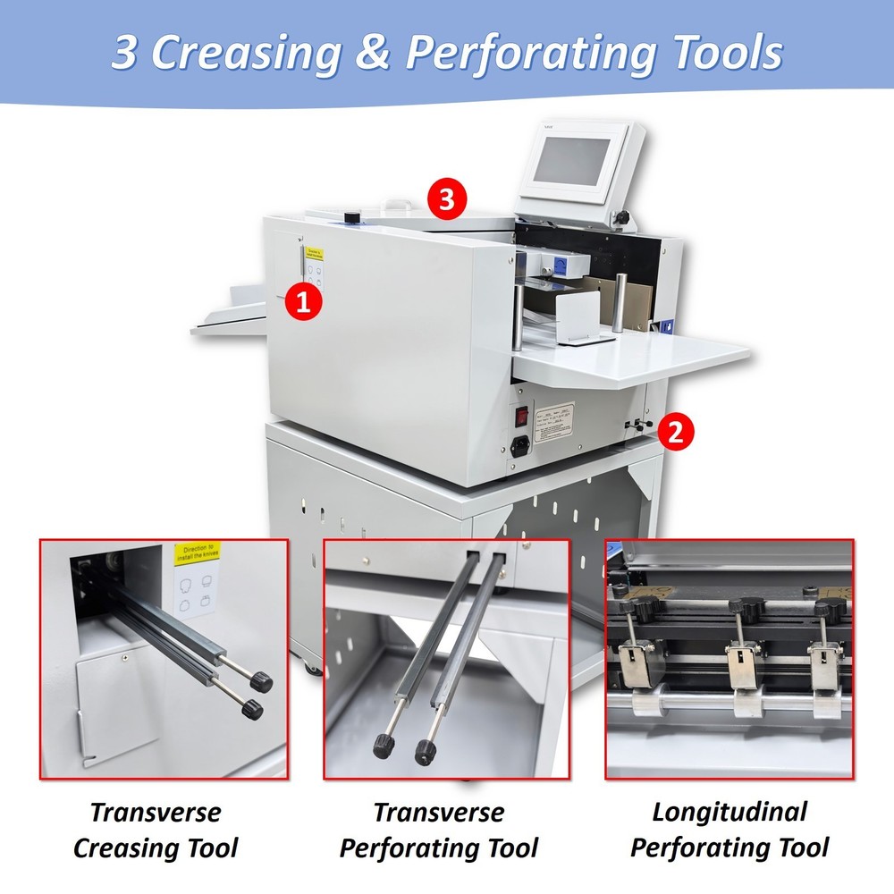 110V Digital 13"Full Automatic Creasing Perforating Machine 2600 Sheets/H Speed