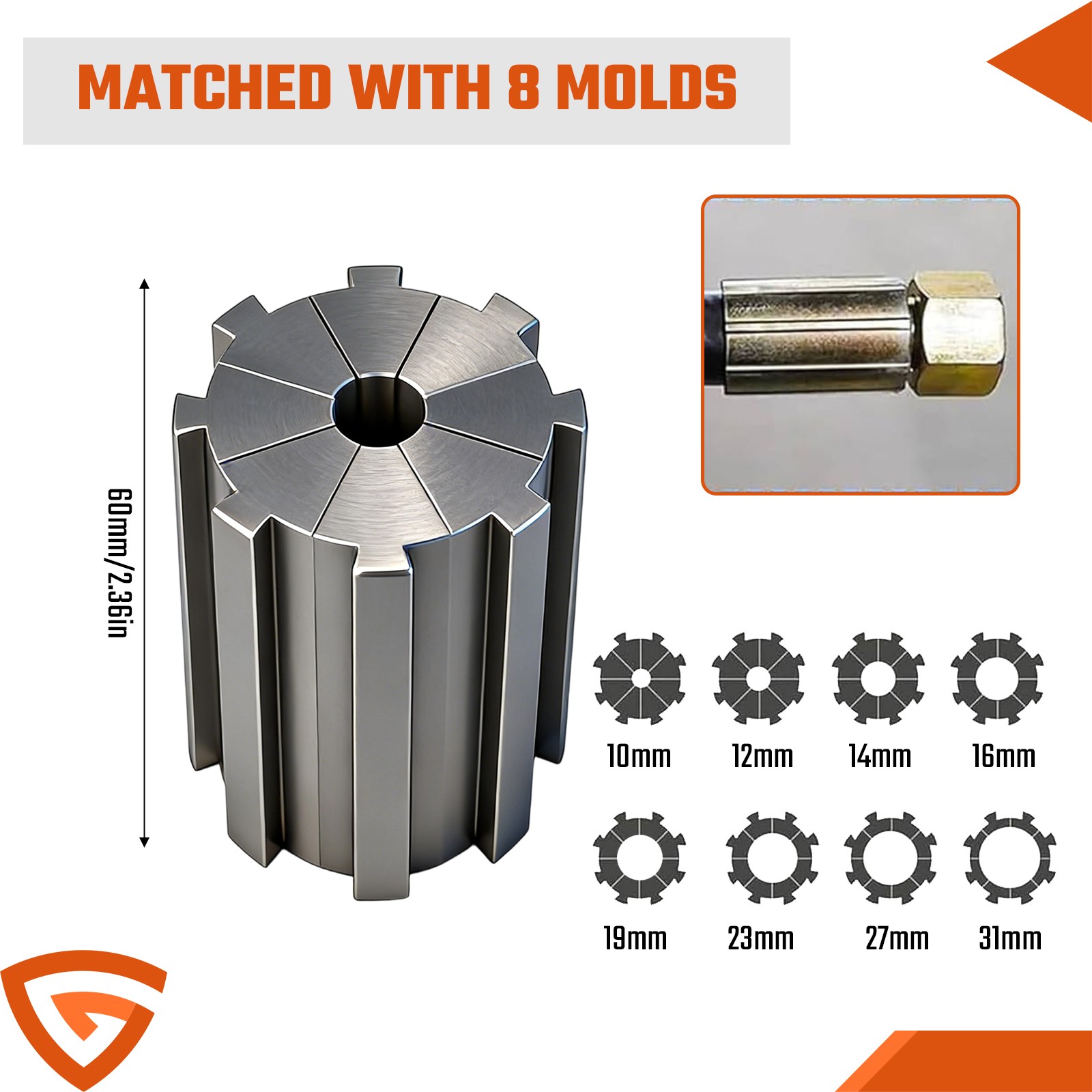 High Pressure Manual Hydraulic Hose Crimper Hose Pipe Crimping W/ 8 sets Molds