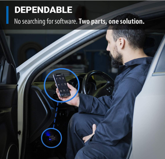BlueDriver Bluetooth Pro OBDII Scan Tool for Car, No Subscription Required
