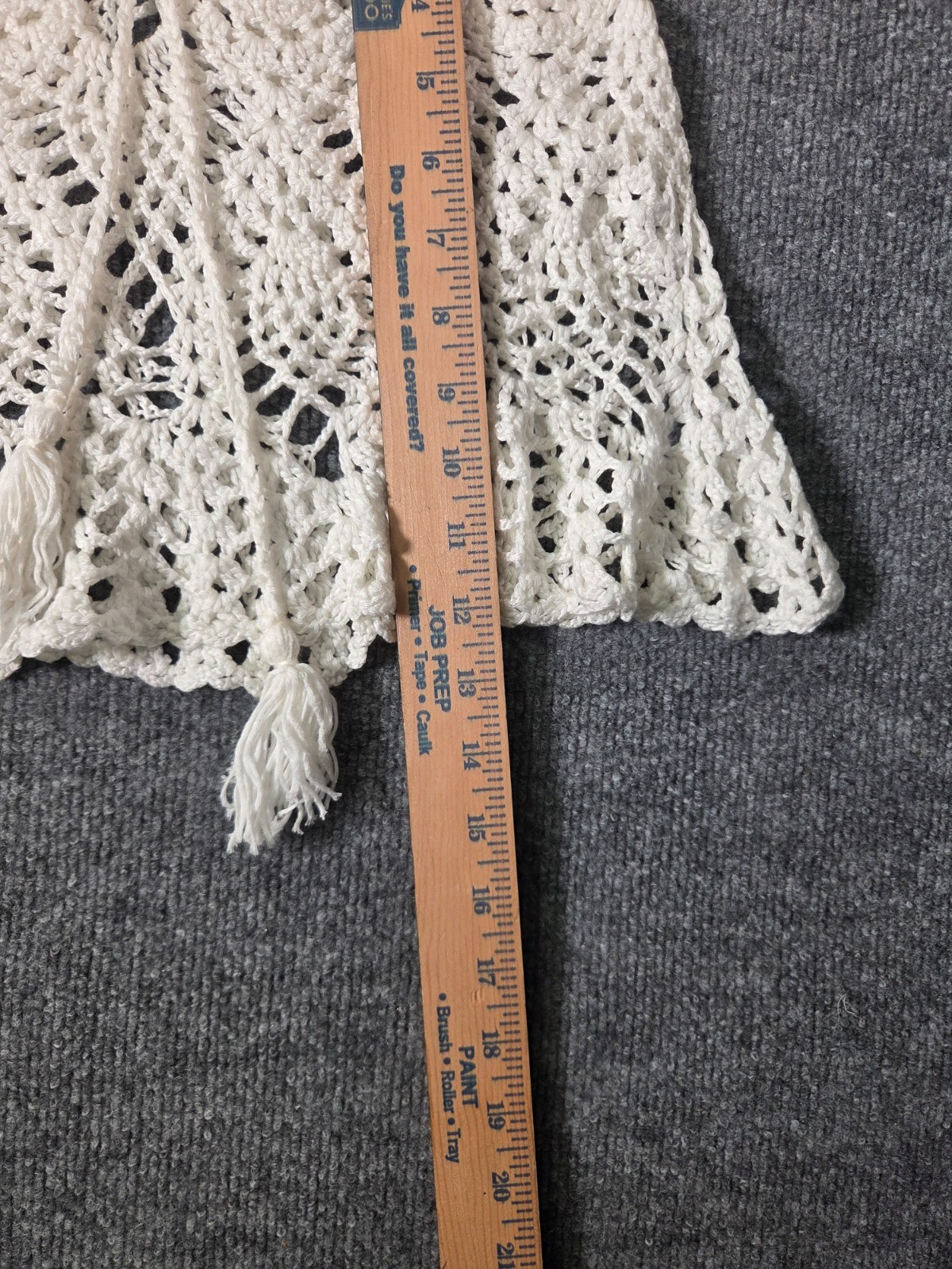 Terminal X Women Crochet Mini Skirt White Boho Tassel Accents Casual Bottoms