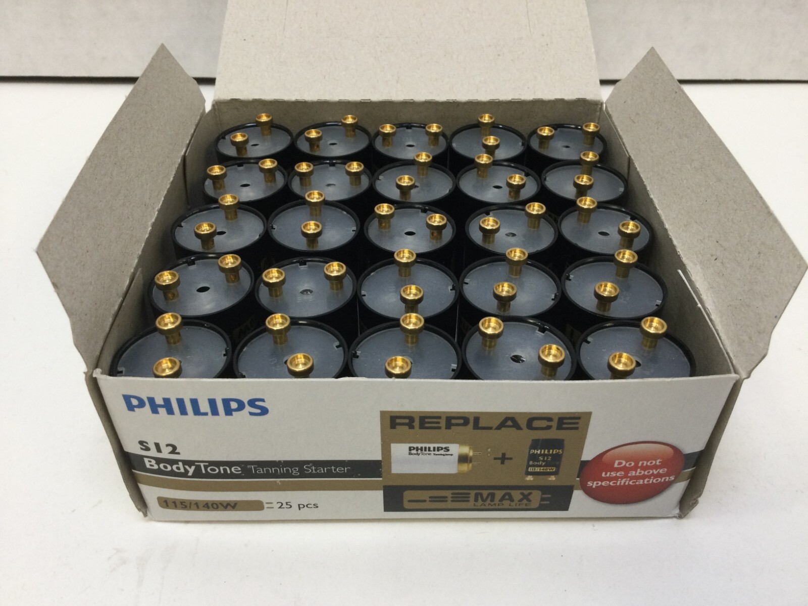 Philips Tanning Bed Starters S12, 115-140w, Box of 25 S12 Starters, FREE SHIP