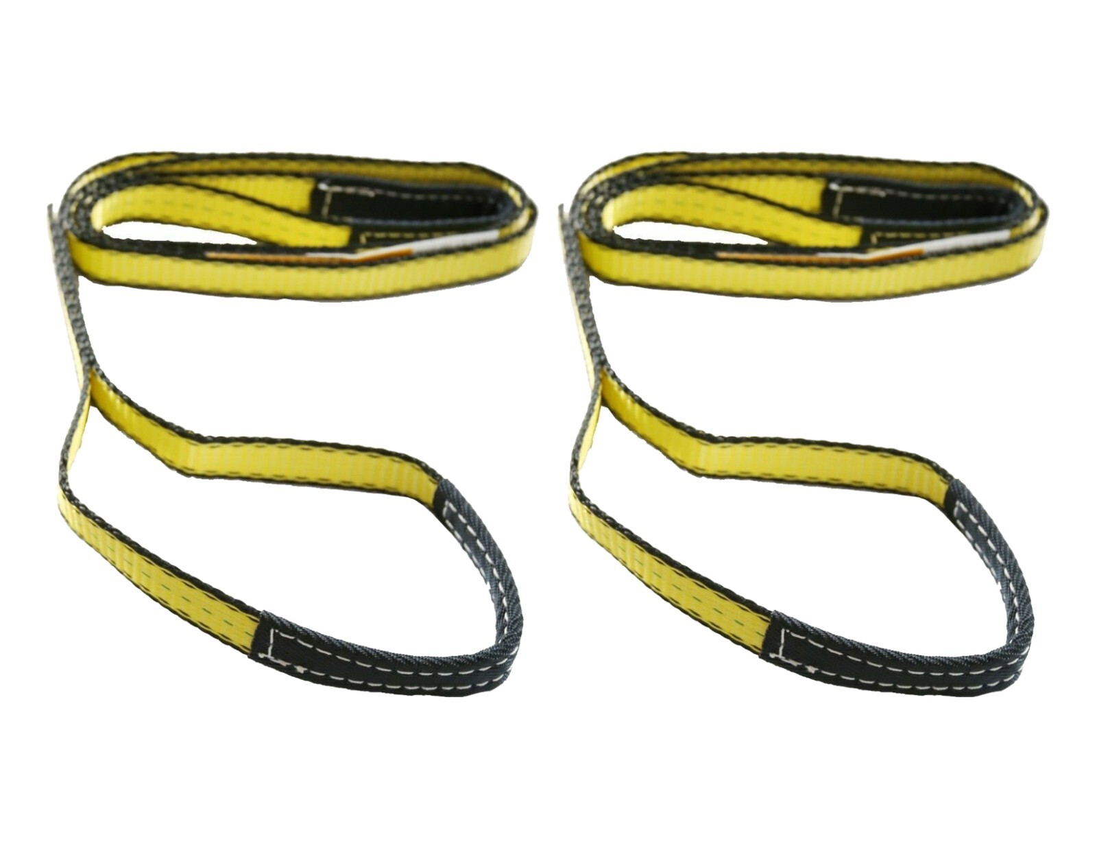 1" x 3 ft Web Lifting Sling Tow Strap 2-ply Eye & Eye Tagged Rated (2 Pack)
