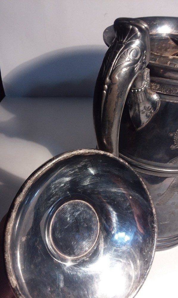 Reed Barton Ice Water Pitcher Seamless Lining Etched Silverplate Decorative Only