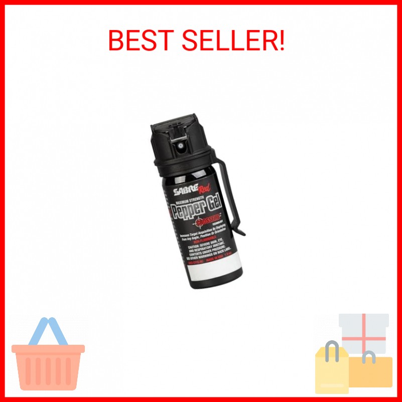 SABRE Crossfire Pepper Gel, Deploys At Any Angle, Maximizes Target Acquisition A