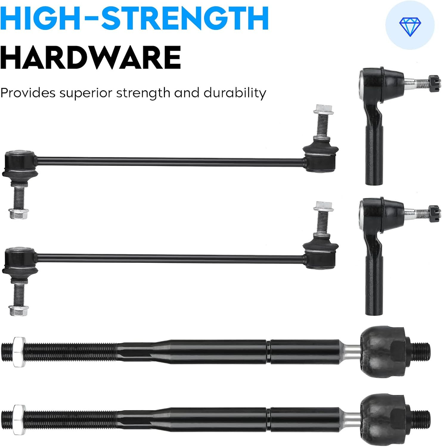 8PCS Front Lower Control Arm W/Ball Joint for 2007-2012 Caliber, 2007-2017 Compa