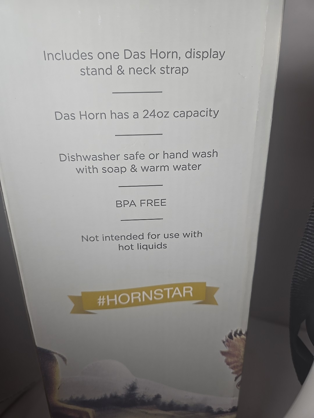 Drinking Vessel Horn with Holder and Neck Strap. Das Horn. 24 Oz. New Open Box