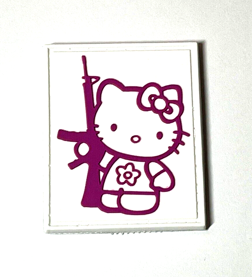 Hello Kitty Gun Tactical PVC Patch, Morale AK-47 Rubber PVC Patch