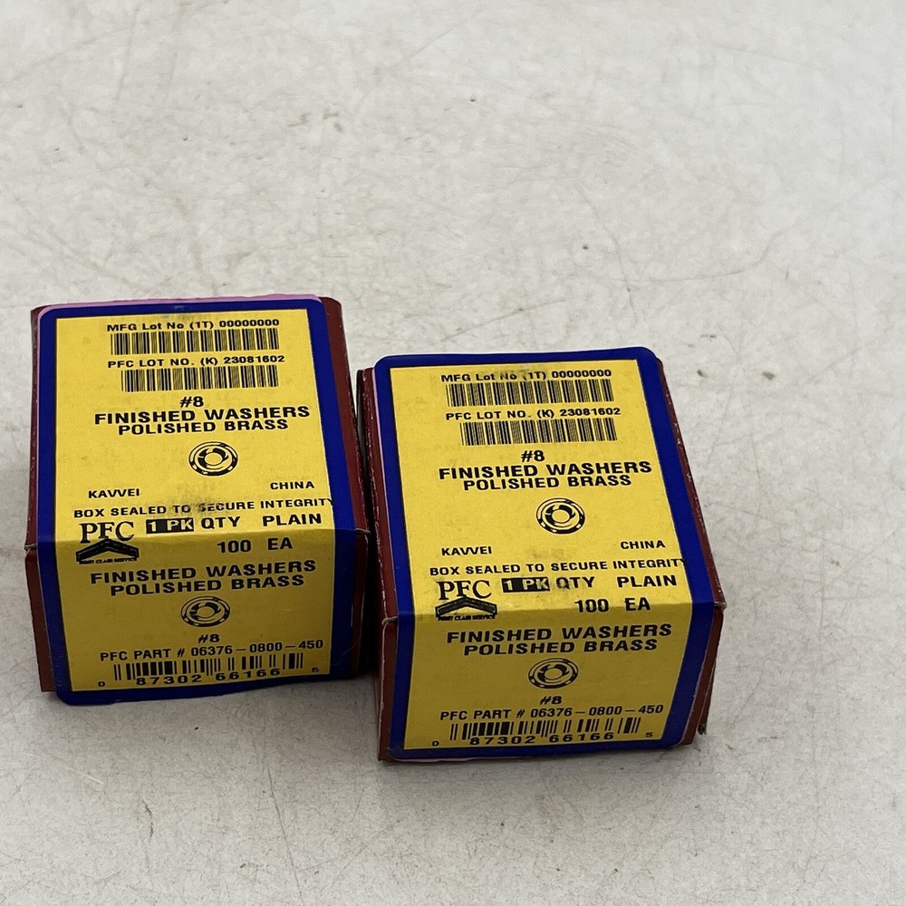 200 Pieces Countersunk Washers # 8 Solid Brass Finish Washers 3/16"ID x 5/8"OD