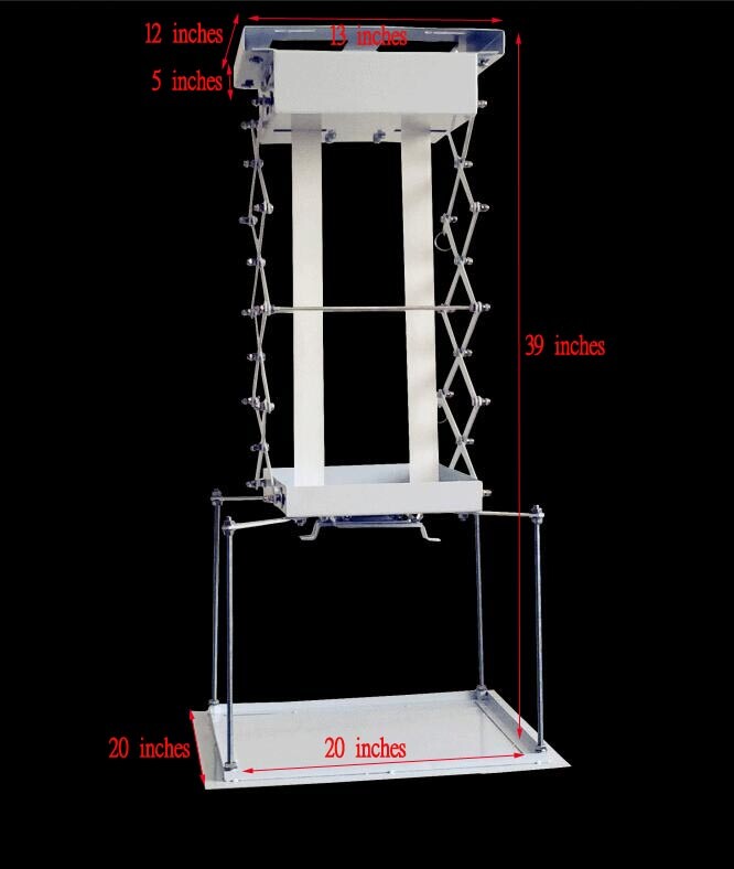 39in Electric Lift Ceiling Projector Bracket Hidden Projector withRemote Control