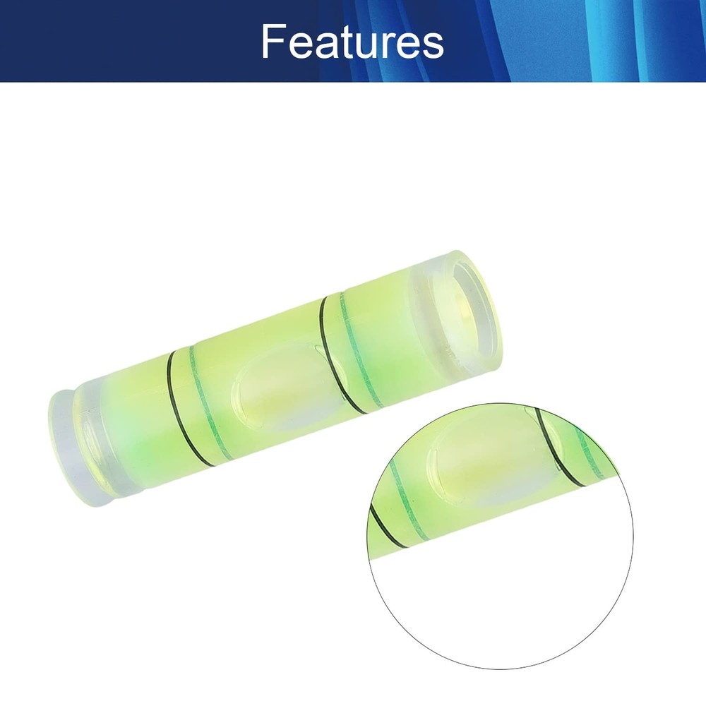 10 Pcs Small Cylindrical Bubble Level Vials, 9.5X34 Mm