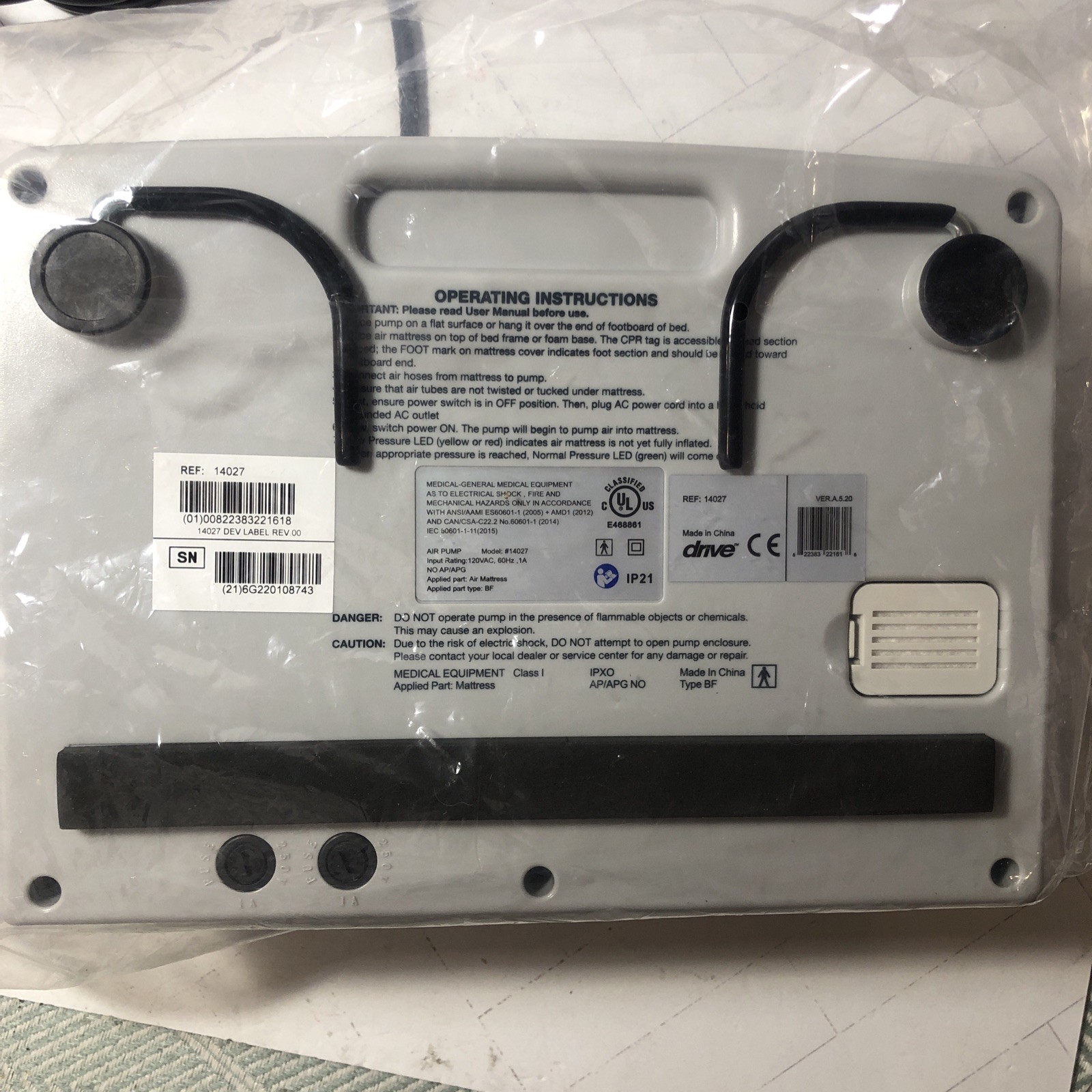 DRIVE MEDICAL Air Pump 14027 Mattress System (PUMP ONLY) NEW UNUSED