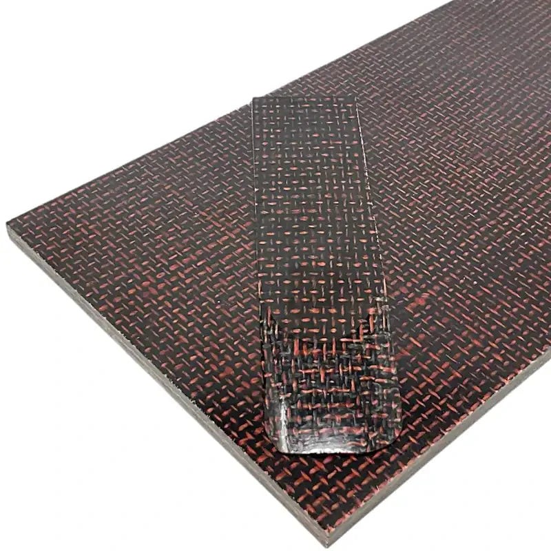 Burlap Micarta- Black/Red- Sheets