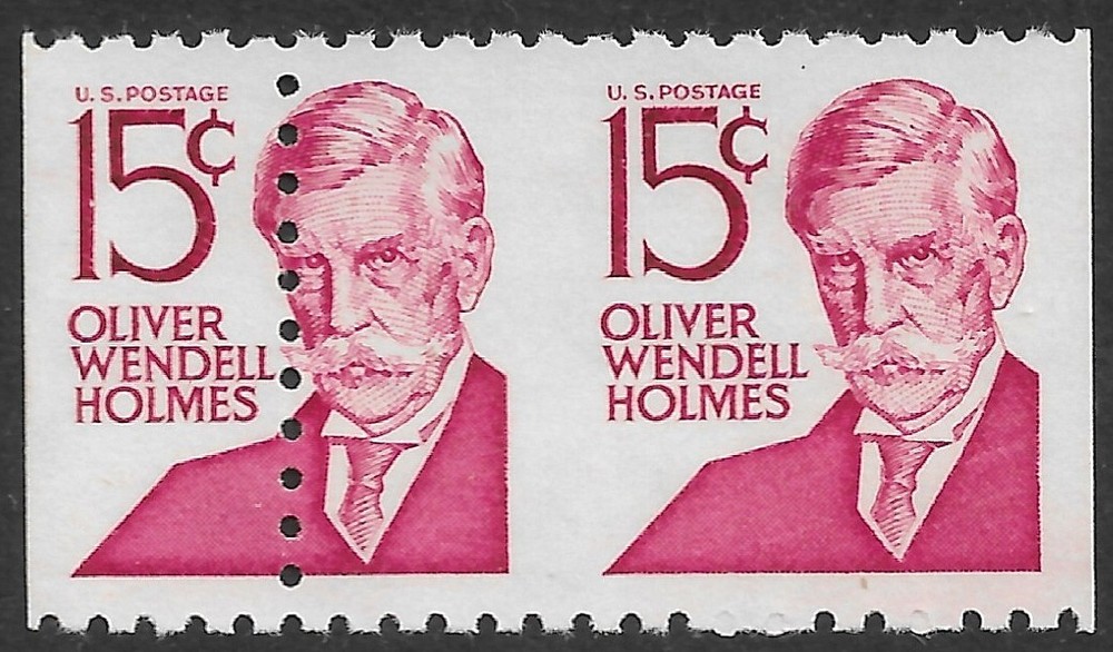US Stamp #1288Bc 15c.  Holmes Perforation Shift Error Booklet Pair MNH