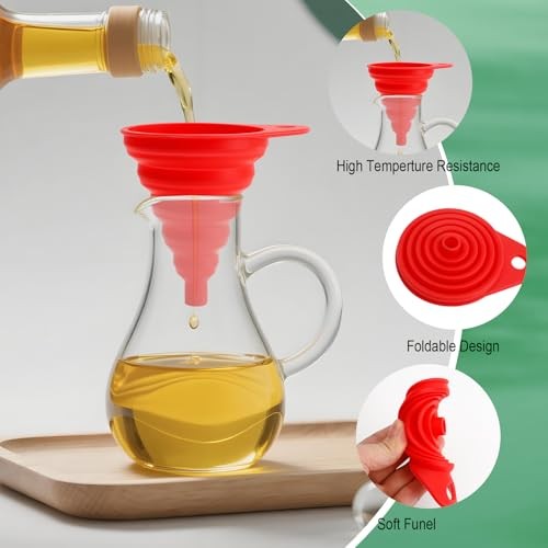 4 Pack Silicone Collapsible Kitchen Funnel Small & Large