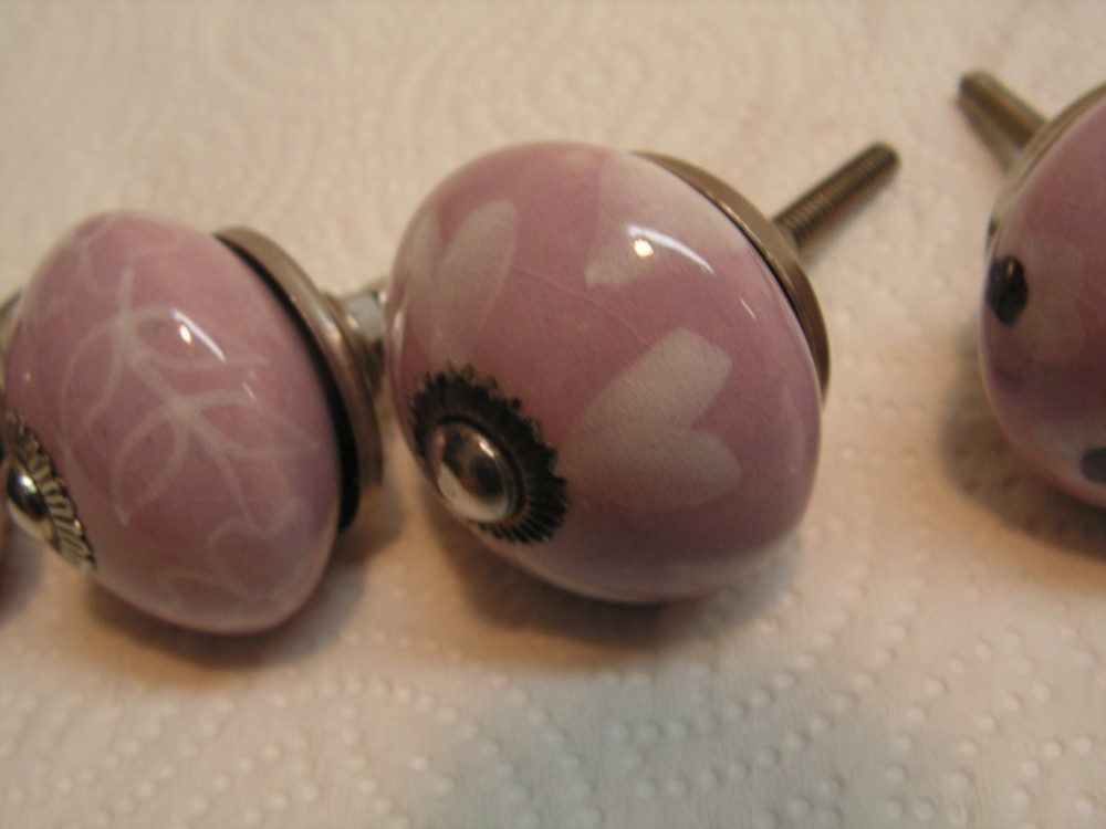 15 Vintage Porcelain Drawer Pull Handle Mostly Flower Floral Cabinet Knobs NICE!