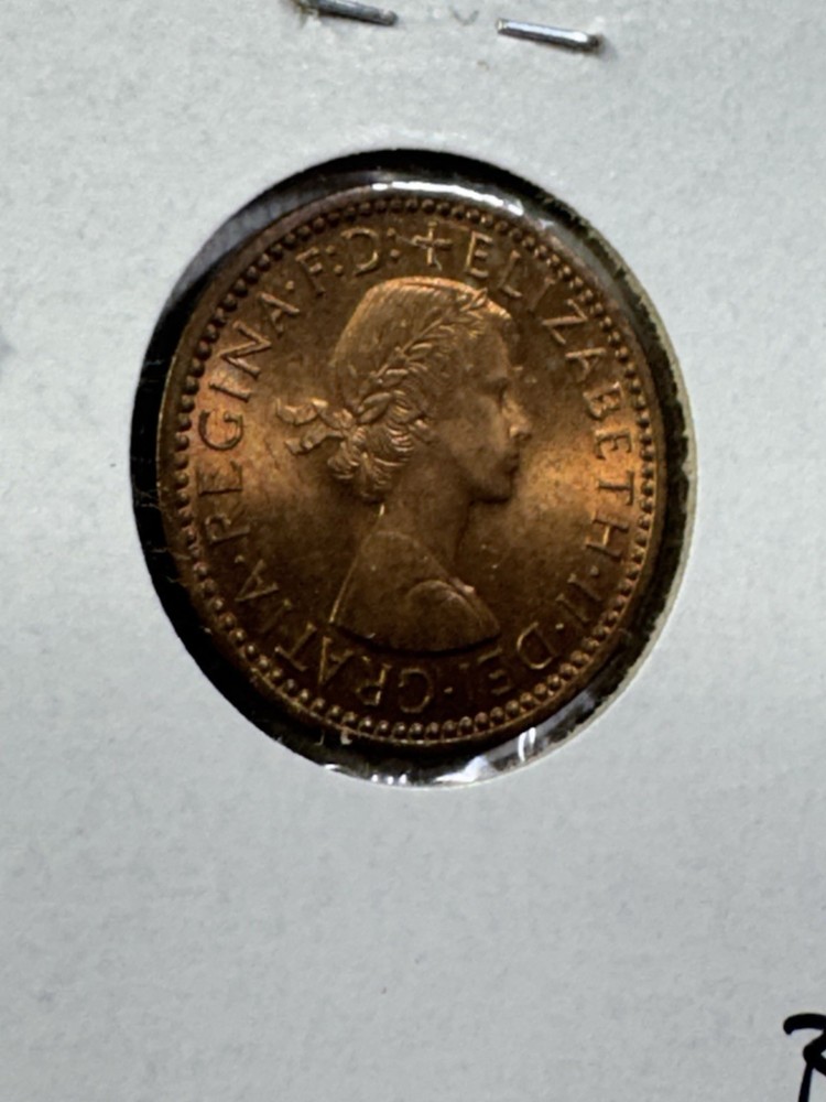 1955 Great Britain Farthing Bronze Coin
