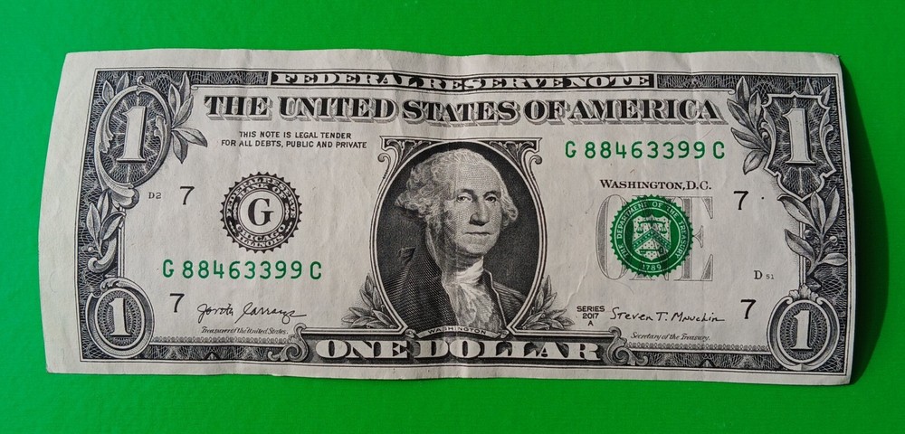 Rare One Dollar Double Miscut Error Bill|Off-Center & Misaligned Print!