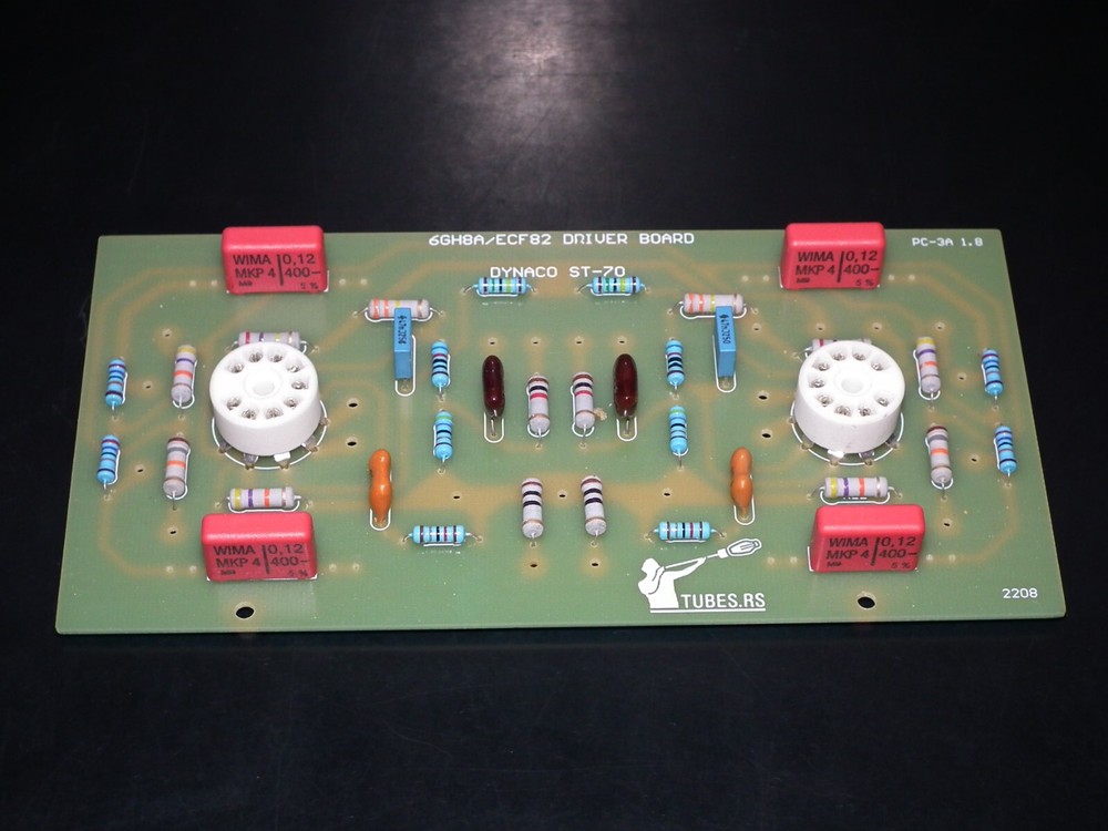 DYNACO ST-70 6GH8 Stuffed Driver Phenolic PCB + matched pair 6GH8A EI Philips