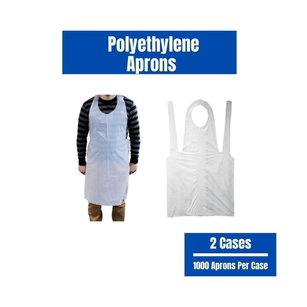 White Polyethylene Apron, Size: 28" x 46" - (2000 Pieces)