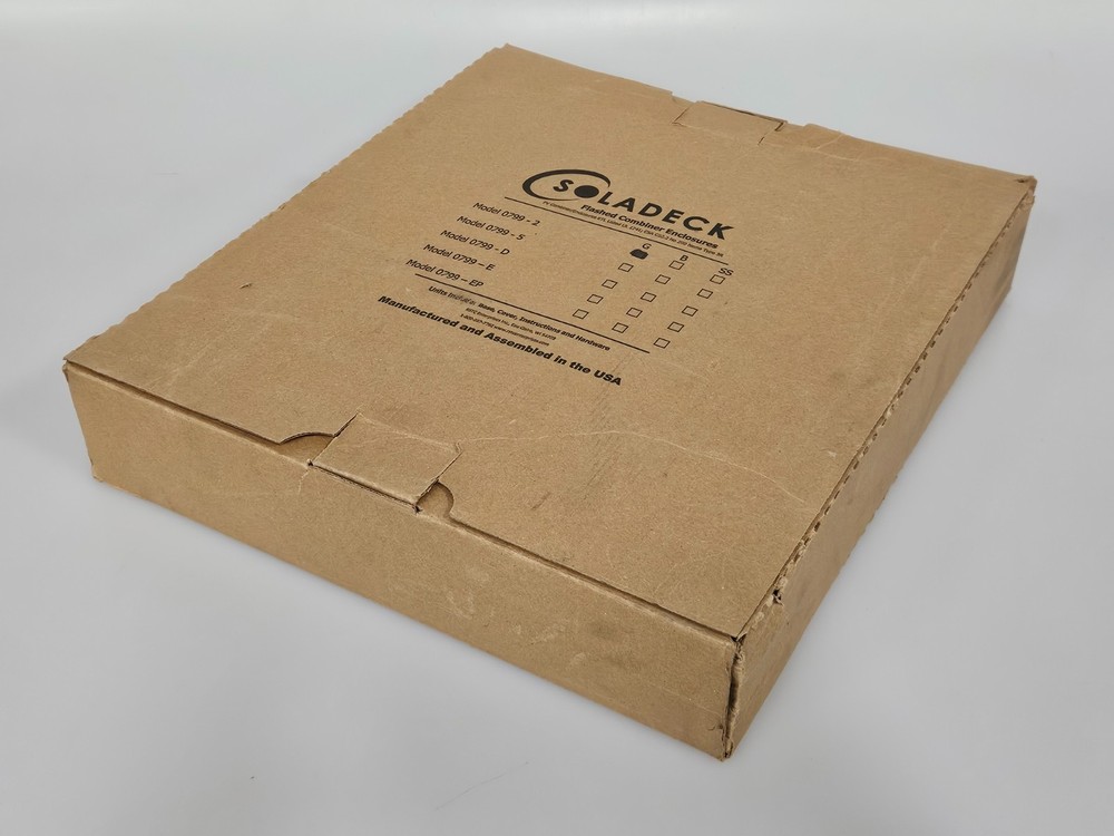 Soladeck Flashed Combiner Enclosure Model 0799–2 Gray for Solar Installations