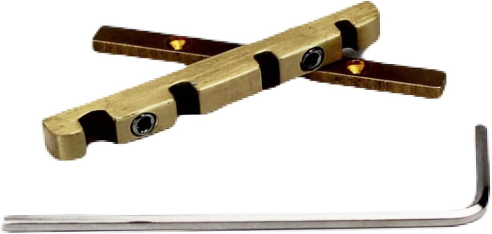 4 String Bass Guitar Nut, Adjustable Height Bell Brass Nut Length 38Mm Split Reg
