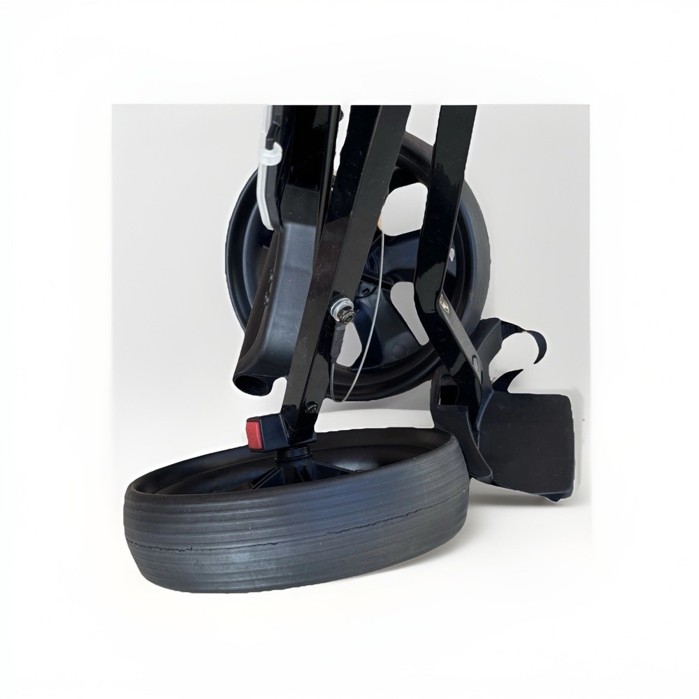 Golf Bag Cart 2 Wheels Foldable Push Pull Lightweight Adjustable Strap Black