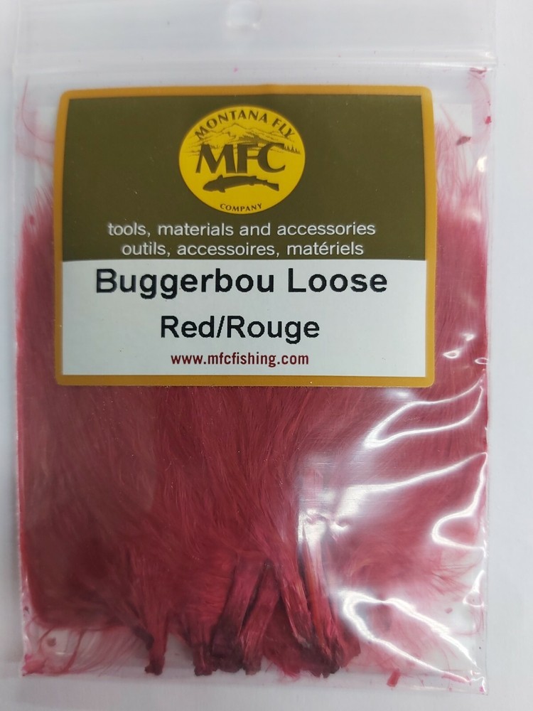 MFC BUGGERBOU LOOSE FEATHERS MARABOU   (2 inch)  "  Red "