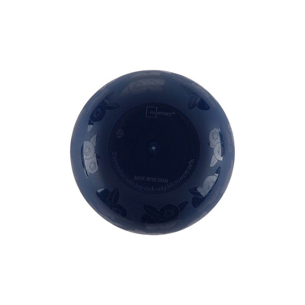 30-Piece Plastic Etched Blueberry Pattern Dinnerware Bundle Set Navy Blue