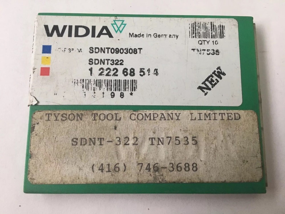 Widia Carbide Inserts SDNT-322 TN7535 Quantity 8