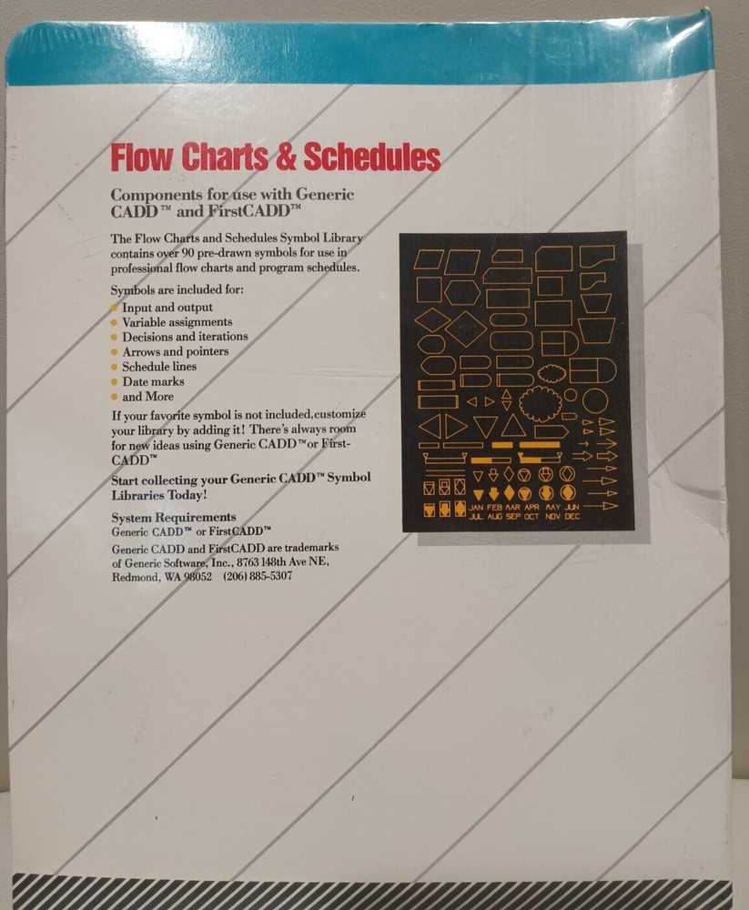 Symbols Library - Flow Charts & Schedules by Generic Software; Atari ST ; NOS