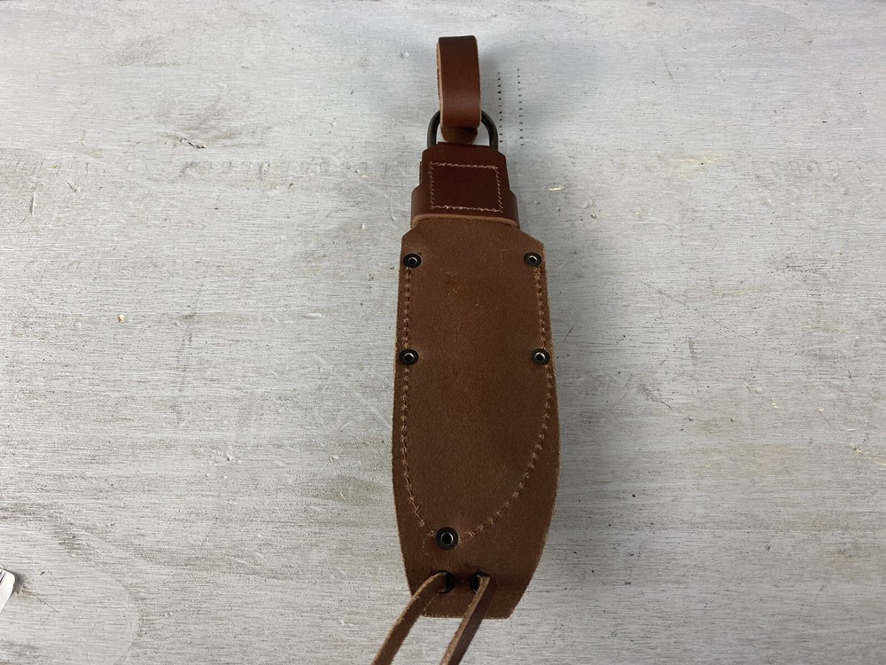 WOOX Rock 62 Sheath Fixed Blade Leather Construction Includes Sharpening Stone