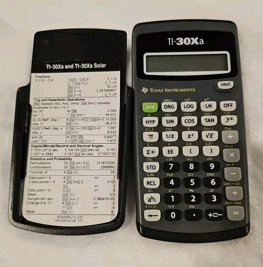 Texas Instruments TI-30XA Scientific Calculator Handheld Tested Works