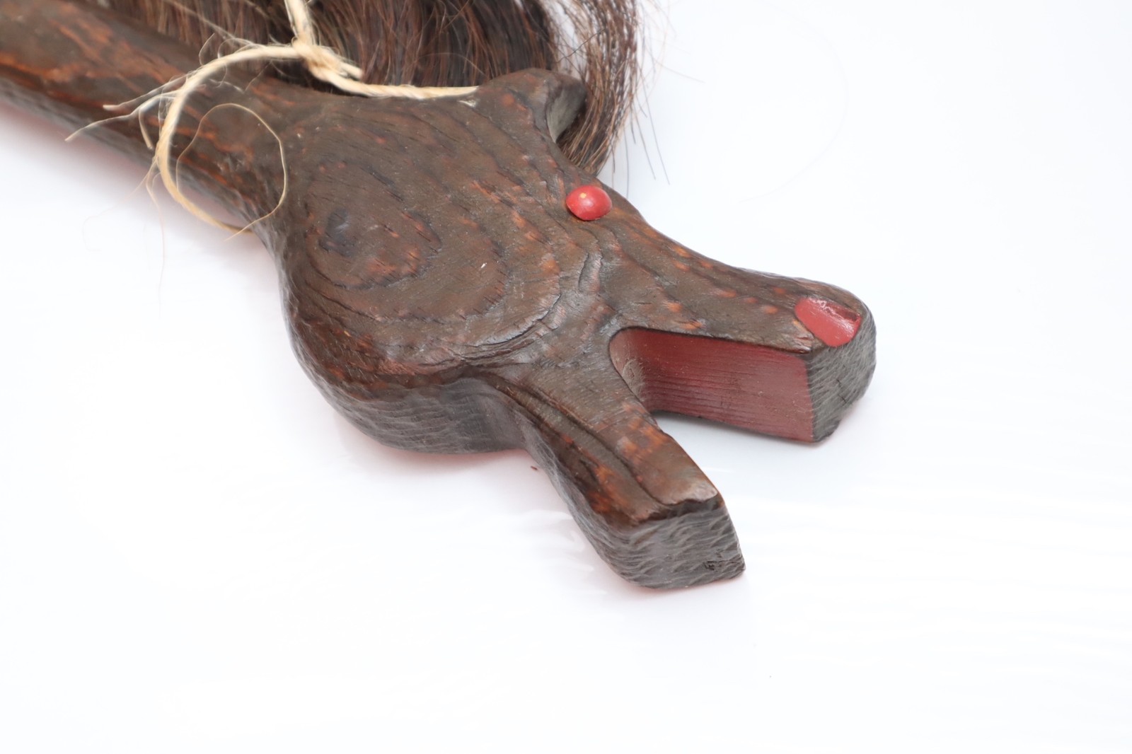 Vintage Native American Sioux Horse Dance Stick Carved Wood Indian Folk Art.