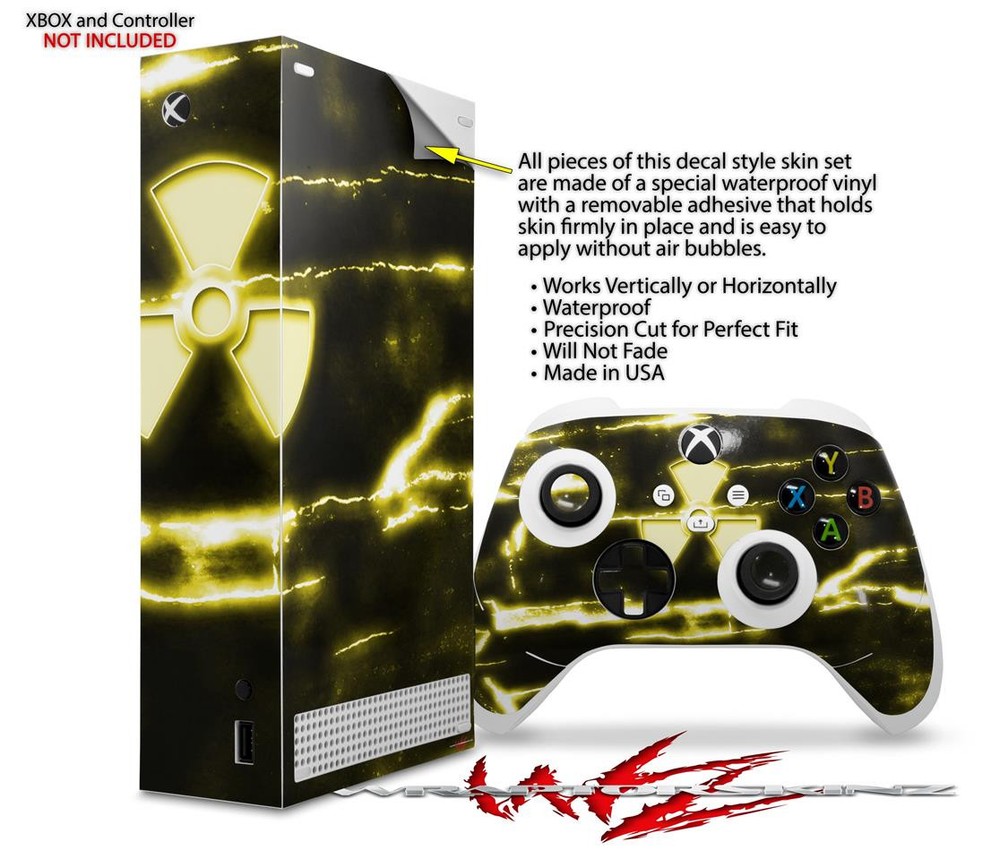 Skin Wrap for XBOX Series S Console Controller Radioactive Yellow