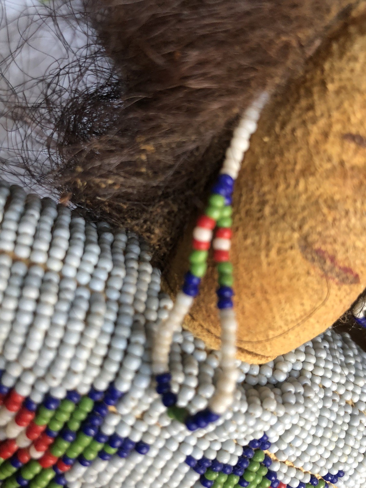 1900s Lakota Native American Handmade, 12” Doll, Finely Beaded, Human Hair