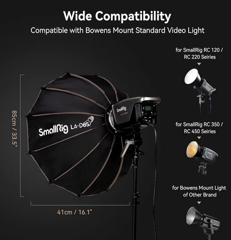 SmallRig RA-D85 Quick Release Parabolic Softbox -3586 (33.5inch/85cm)